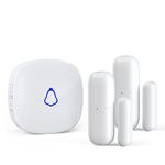 SECRUI Door Chime, Wireless Door Open Contact Sensor Alarm with 500ft Range, 58 Chimes and 5 Volume Levels for Business/Store/Home/Office When Entering, 1 Receiver + 2 Sensor Alarm, White