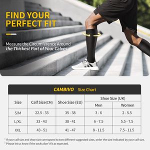 CAMBIVO Compression Socks, Black XXL – Supportive Athletic Fit