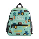 Tractors Seamless Kids Backpack, Toddler Backpack Preschool Bag Kindergarten Schoolbag Nursery Travel Bag for Girl Boy