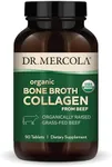 Dr. Mercola Organic Bone Broth Collagen, 30 Servings (90 Tablets), Organically Raised Grass-Fed Beef, Dietary Supplement, Supports Bone and Joint Comfort, USDA Organic, Non-GMO