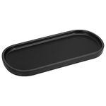 Luxspire Bathroom Vanity Tray, Kitchen Sink Tray, Resin Oval Toilet Tank Tray, Bathroom Countertop Organizer Tray for Jewelry/Perfume/Soap Dispenser/Hand Towel - 9.8 Inch, Matte Black