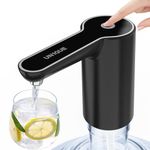 UN1QUE Automatic Water Dispenser for 20 Litre Bottle,Portable Wireless Water Pump with Rechargeable Battery,Easy Clean & Mini Water Bottle Pump for Home/Office/Outdoor(1200Mah), Black