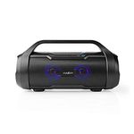 Nedis Party Boombox TWS with Bluetooth, MicroSD, AUX, USB, IPX5, 6H Playtime & Party Lights, Black