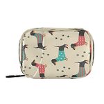 xigua Funny Dachshund Dog Travel Medicine Bag Organizer, Compact Size Portable Pill Bag Container for Vitamin and Supplement Holder, 7 Days Pill Case Organizer with Zipper for Travel Family Business