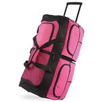 Pacific Coast Signature 30" Large Rolling Duffel Bag, Pink, One Size, 30" Large Rolling Duffel Bag