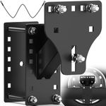 WELLUCK Trailer Spare Tire Mount for Utility Boat Trailer 3-Nuts Spare Tire Carrier Fits 4/5/6/8 Lugs Trailer Wheels on 4", 4.5'', 4.75'', 5'', 5.5'' and 6'' Bolt Patterns, 180Lbs, Anti-Theft Rope