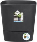 elho Greensense Aqua Care Square 38 - Self Watering Plant Pot for Indoor & Outdoor - 100% recycled plastic - Ø 38.0 x H 38.9 cm - Grey/Charcoal Grey