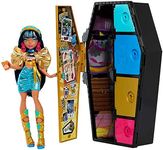 Monster High Doll and Fashion Set, Cleo De Nile with Dress-Up Locker and 19+ Surprises, Skulltimate Secrets