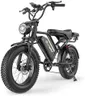Qlaway 20" Fat Tire Electric Motorcycle Ebikes for Adults, 750w Electric Dirt Bike with Full Suspension, 48V 18AH Battery Moped, 31MPH(50KM/H) Max Speed, 40-70 Miles Range, LED Headlight,Turn Signals
