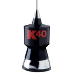 K40 K40A 57.25-Inch Base Load CB Antenna Kit with Stainless Steel Whip and Black/Red K40 Logo