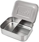 LunchBots Trio II Stainless Steel Food Container - Three Section Design Perfect for Healthy Snacks, Sides, or Finger Foods On The Go - Eco-Friendly, Dishwasher Safe and BPA-Free - All Stainless