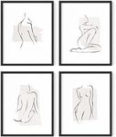 RipGrip Line Art Wall Decor Set of 4 - Line Drawing Wall Art, Art Prints Minimalist, Minimalist Line Art Wall Decor, Line Art Print, Minimalist Poster Set, Artwork Line (Unframed 8x10)