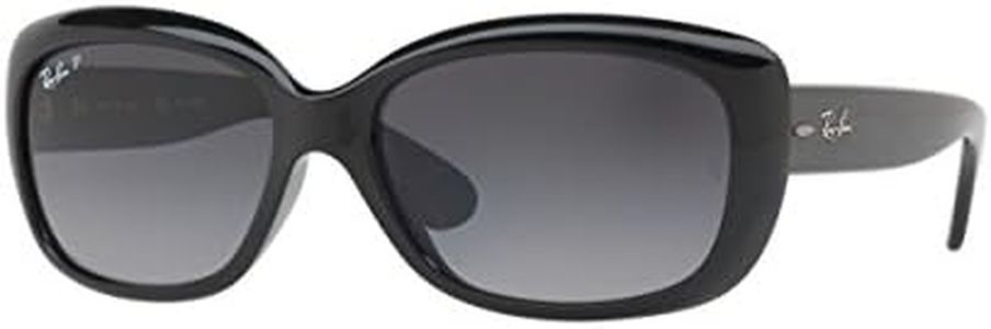 Ray-Ban Womens RB4101 Jackie Ohh Butterfly Sunglasses, Black/Polarized Light Grey Gradient Dark Grey, 58 mm