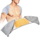 Shoulder Brace, Bamboo Carbon Gold Fleece Winter Warm Pain Relief Protective Brace Left Right Arm Injury Prevention Stabilizer Double Shoulder Support for Women and Men(XL)
