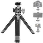 Vkesen Mini Tripod for Camera and Phone, travel Tripod Stand with 360°Adjustable Ball Head & Cold Shoe, Small Tripod for Camera, DSLR Camera, Cellphone, Mirrorless, Projectors, Webcams, GoPro