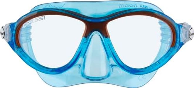 Cressi Kids Moon Snorkeling Mask, Blue/Orange, 5-10 Years