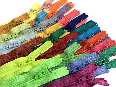 120pcs YKK #3 Nylon Coil Zippers Bulk Tailor Sewing Crafts (20 Colors) Made USA (8 Inches)