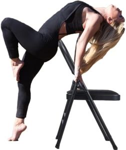 CIGOCIVI Yoga Auxiliary Chair Backless Relieve Neck and Back Pain Chair Foldable Balance Handstand Training Tool Alloy Steel (Black)
