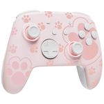 [Luminous Pattern] FUNLAB Firefly Switch Pro Controller Wireless with 7 LED Colors/Paddle/Turbo, Bluetooth Remote Gamepad Compatible with Switch/OLED/Lite- Cat Paw Pink