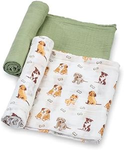 LollyBanks Swaddle Blanket | 100% Muslin Cotton | Gender Neutral Newborn and Baby Nursery Essentials for Girls and Boys, Registry | Puppies Dog 2 Pack