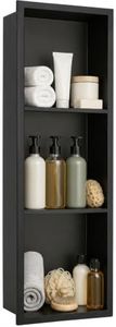 Puyangtego Shower Niche Insert Tile Ready 36"x12" Black Bathroom Recess Storage Niche
