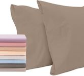 Superity Linen Pillow Cases Standard Size - Open Enclosure - 2 Pack - 100% Soft and Comfortable Premium Cotton - Taupe