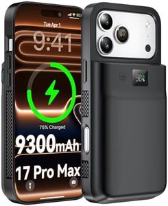 PANDUK Battery Case for iPhone 17 Pro Max, 9300mAh USB-C | Portable Power Bank | 20W PD | Fast Charging | Wireless Charge | Sync Data Supported | Rechargeable Charger Case | 6.9" | Black