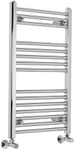 Warmehaus Contemporary Straight Heated Bathroom Towel Rail Radiator Rad - 800 x 500 mm - Chrome