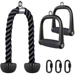 Kipika Tricep Pull Down Attachment, Cable Machine Accessories for Home Gym, Cable Machine Attachments Pulley System Gym, LAT Pull Down Attachment Weight Fitness