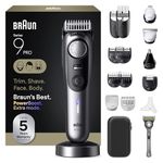 Braun All-in-One Men's Shaving Kit Series 9 AIO 9570, Beard, Face, Nose, Ear Trimmer, Hair Clippers, Body Groomer and Manscaping
