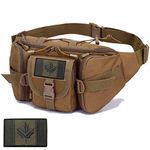 Rouinek Tactical Fanny Pack Military Waist Pack Bag Hip Belt Bags Utility EDC Pouch for Hiking Climbing Hunting Fishing (Tan),SL-1