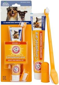 Arm & Hammer Complete Care Dog Dental Kit - Includes: 67.5gToothpaste (Chicken), Double Side Toothbrush, Rubber Finger Brush