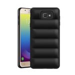 Solimo Rubber Puffer Case Camera Protection Soft Back Cover for Samsung Galaxy J7 Prime-Black