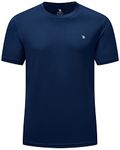 BGOWATU Men's UPF 50+ Short Sleeve Swim Shirts Quick Dry Sun Protection Rash Guard Fishing Athletic Outdoor T-Shirt Navy Size XXXL