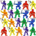 ArtCreativity Mini Ninja Action Figures Playset, Little Warriors in Assorted Poses, Cool Cupcake Topper, Goodie Bag Fillers & Party Favors for Kids, Pack of 48, Multicolor