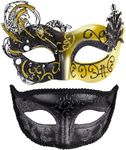 SIQUK Couple Masquerade Masks Plast