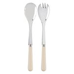 SABRE PARIS - Pop Salad Servers 2Pcs - Salad Spoons - Premium Stainless Steel - Ivory White