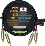 WORLDS BEST CABLES 3 Foot – Directional Quad High-Definition Audio Interconnect Cable Pair Custom Made Using Mogami 2534 Wire and Amphenol ACPR Die-Cast, Gold Plated RCA Connectors