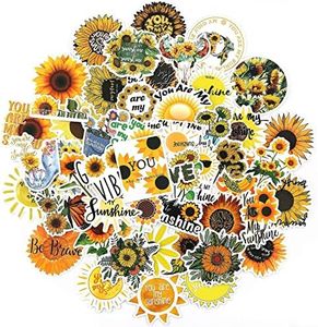 SAVITA 50 piezas pegatinas de girasol tema de girasol vinilo adhesivo impermeable y duradero para ordenador portátil, coche, equipaje, teléfono móvil (50 modelos diferentes)