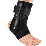 SONGQEE Ankle Support Brace with Side Stabilizers and Cross Auxiliary Fixing Belt, Ankle Splint for Sports Injury Recovery Ankle Sprain/Fracture, Weak Ankle, Achilles Tendon, Foot Pain Relief