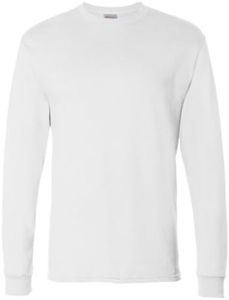 Hanes Men's 4 Pack Long Sleeve ComfortSoft T-Shirt, White, Large