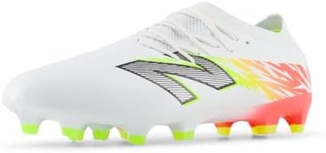 New Balance Unisex Furon Pro FG V8 Soccer Shoe, White/Energy Red/Hi-Lite, 10 US Men