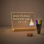 Acrylic Dry Erase Board with Light 