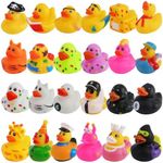 Fltengle 24 Pack Rubber Ducks, Rubber Ducks Novelty, Colorful Bath Ducks, Baby Bath Toy, Party Decoration, Colorful Rubber Ducks for Jeep, Float Duck Bath Toy for Baby Shower