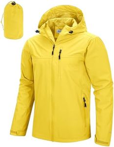 33,000ft Men's Packable Rain Jacket Lightweight Rain Shell Jacket with Hood Waterproof Raincoat for Cycling