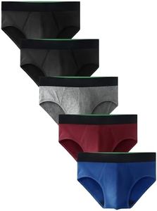 TIICHOO Washable Incontinence Underwear for Men LeakProof Underwear Briefs 5 Pack (X-Large, 2 Black/Navy Blue/Burgundy/Gray)