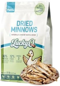 LuckyQworms 5 Lbs Dried Minnows for Duck, Goose, Waterfowl Layer Feed, Natural High-Protein Freshwater Fish for Turtles, Reptiles, Large Tropical Fish, Small Pets and Chicken - Crude Protein 30% Min