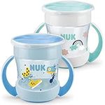 NUK Mini Magic Cup Sippy Cup | 360° Anti-Spill Rim | 6+ Months | Easy Grip Handles | BPA-Free | 160 ml | Boy | 2 Count