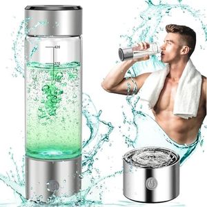MOVOCA Bouteille d'eau à hydrogène améliorée, générateur de bouteille d'eau d'hydrogène 3 min 2000 PPB – Technologie SPE PEM, machine à bouteille d'eau portable de 414 ml, cadeau d'anniversaire de