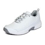 Orthofeet Women's Orthopedic White Knit Coral Sneakers, Size 8.5
